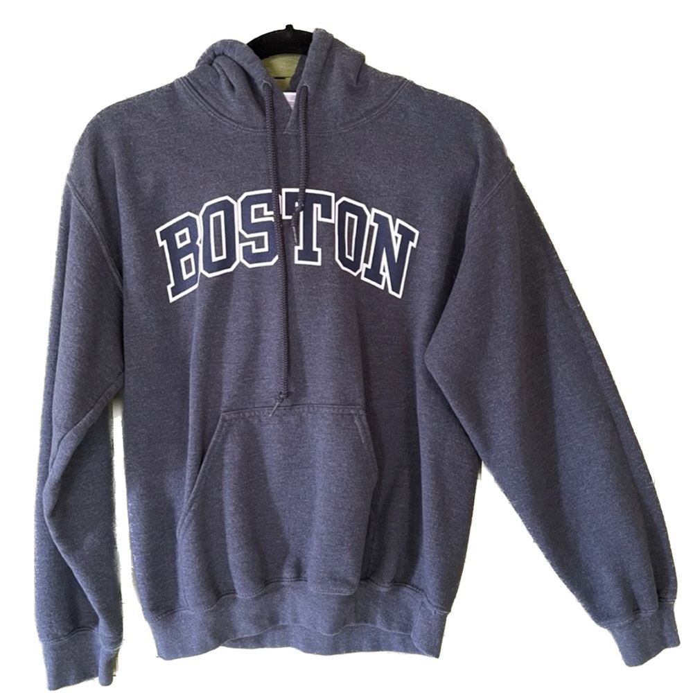 Boston Hoodie pullover sweatshirt steel blue long sleeve size small like new